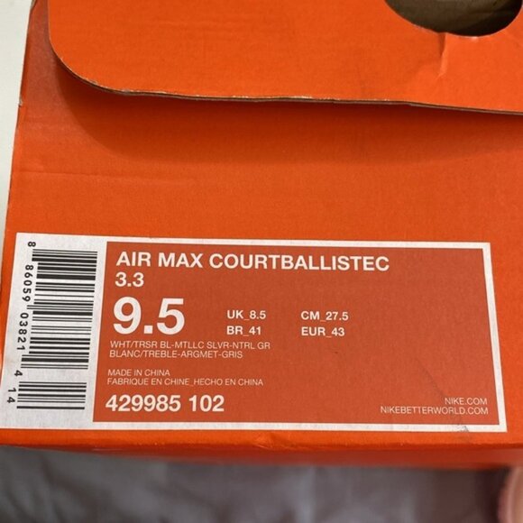 Nike Air Max Courtballistec 3.3  Tennis Shoes Rafa Nadal PE Size 9.5 - Picture 12 of 13
